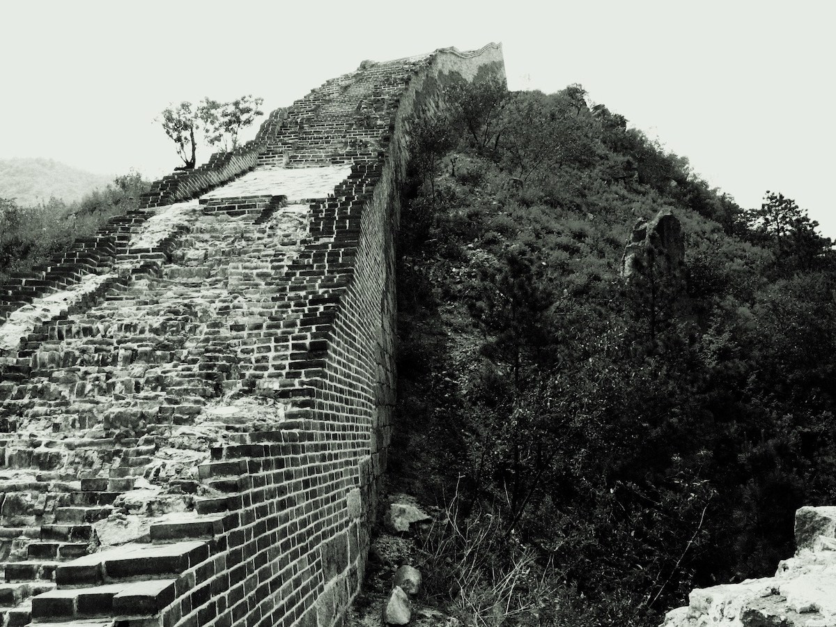 Best Place To See Great Wall of China (No Crowds, No Worries!) | Huanghuacheng wild great wall Broken parts of the Great Wall of China, in black and white