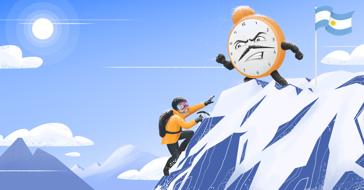 How Hard is it To Climb Aconcagua? | Aconcagua climb cartoon A cartoon depiction of a man climbing Aconcagua in Argentina