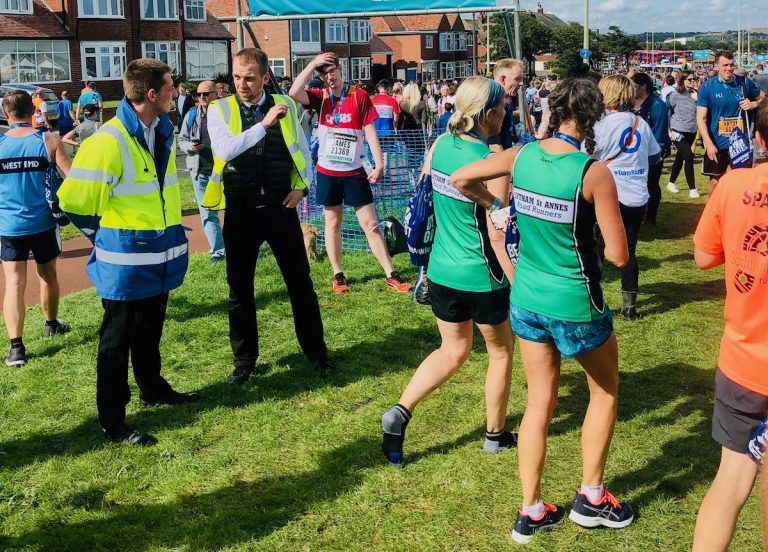 Female runners at a recreational 5K running event