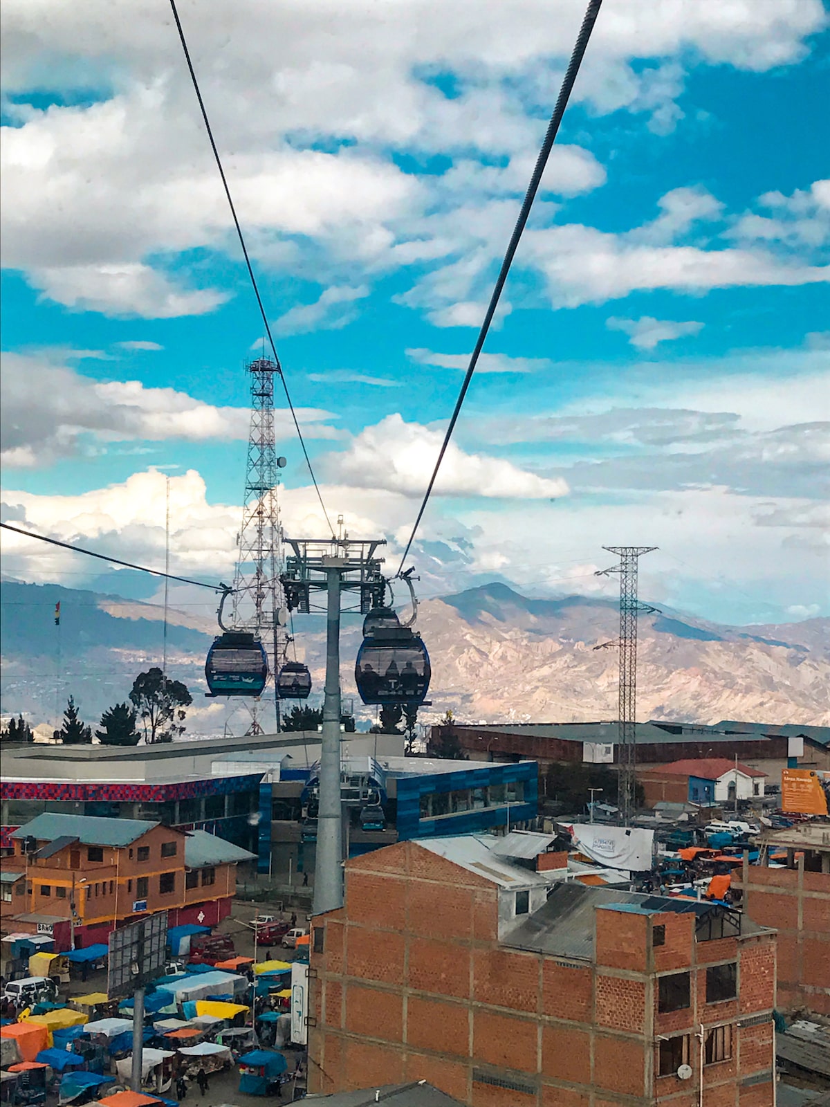 28 Best Things To Do in La Paz, Bolivia & Surrounding Areas | Cable cars La Paz Cable cars high up above the mountains in La Paz, Bolivia.