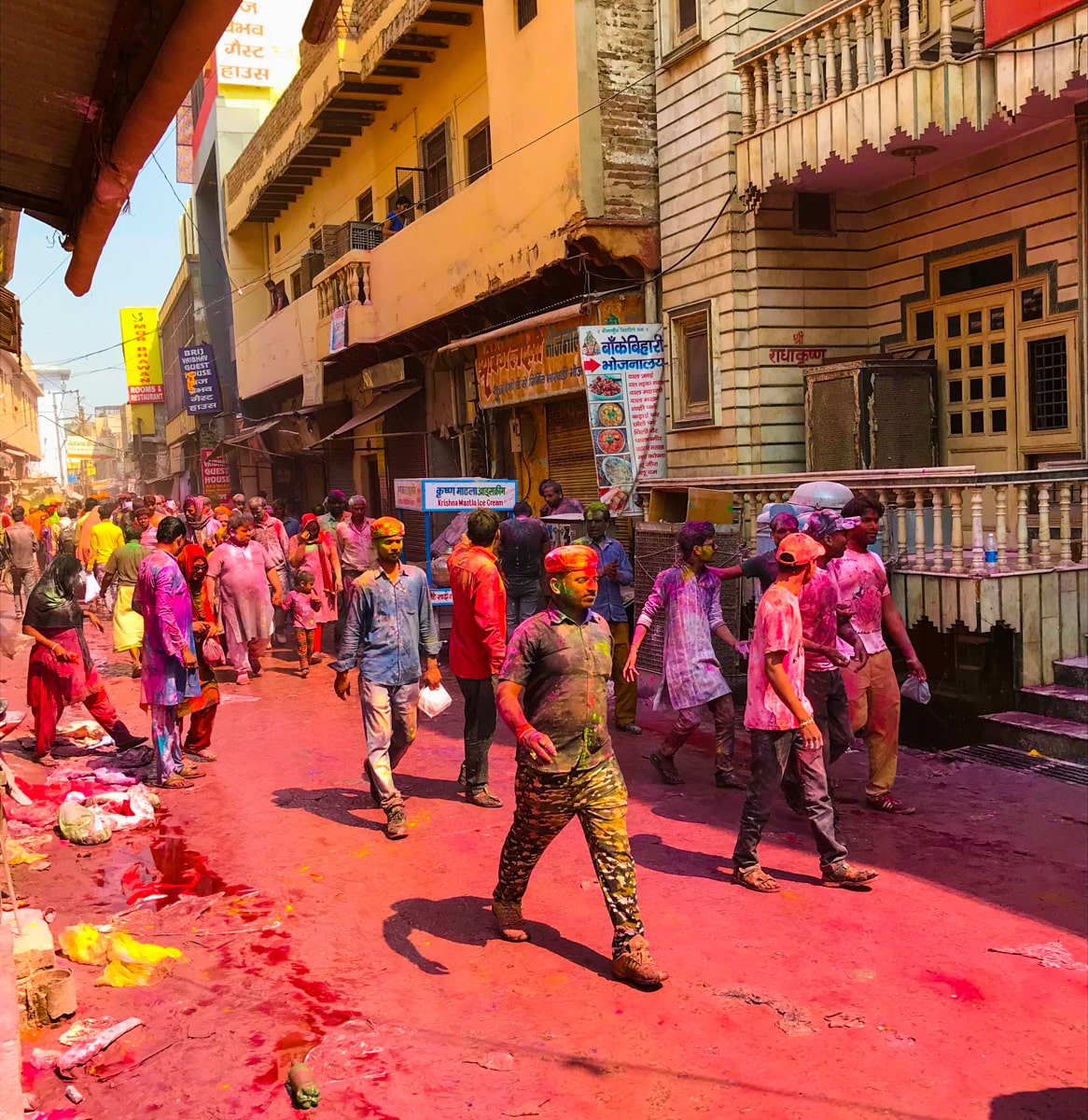 The Worst of The Holi Festival in India | Holi festival men walking streets Men walking during the worst Holi ever