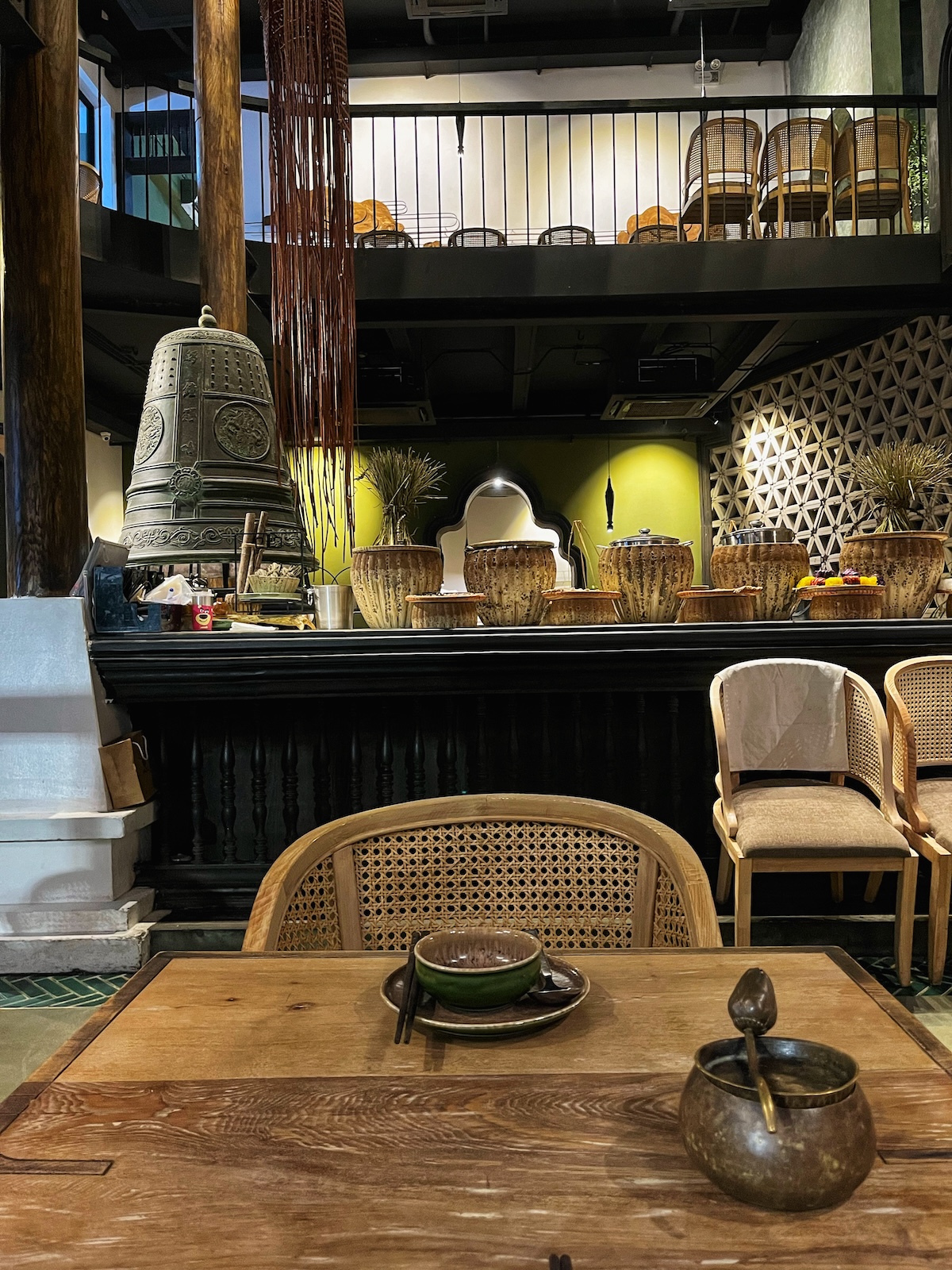 One Day in Hanoi Itinerary: No Transport Needed (Walking Only!) | Sadhu Vegetarian Restaurant Inside decor of Sadhu Vegetarian Restaurant in Hanoi, Vietnam
