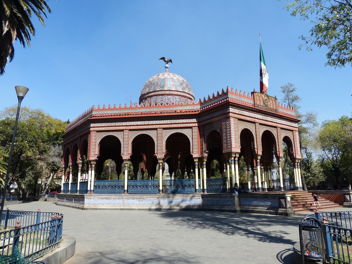 Detailed Digital Nomad Mexico City Guide For 2024 | Santa Maria la Ribera The Kiosko Morisco in Alameda Park, Colonia Santa María la Ribera