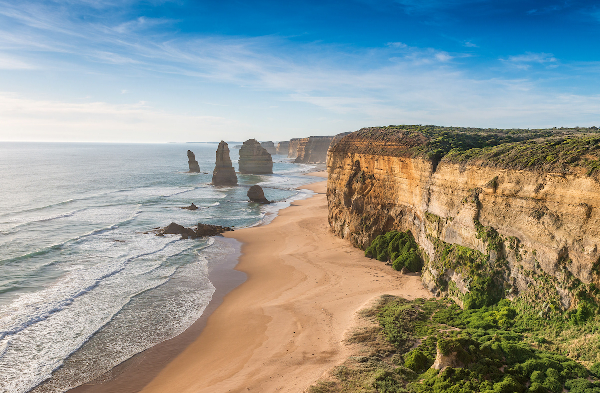 How To Plan The Ultimate Australia Road Trip in 2024 | great ocean road Cliffs overlooking the sea at sunset.
