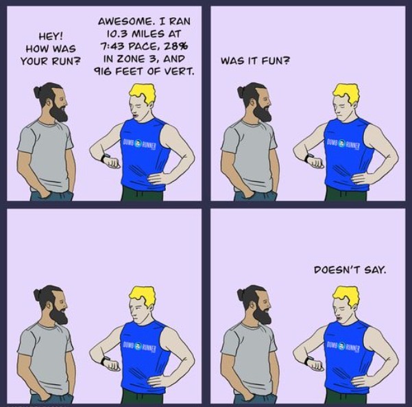 Funny running comic strip 