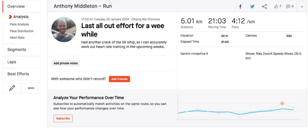 strava 5k pr